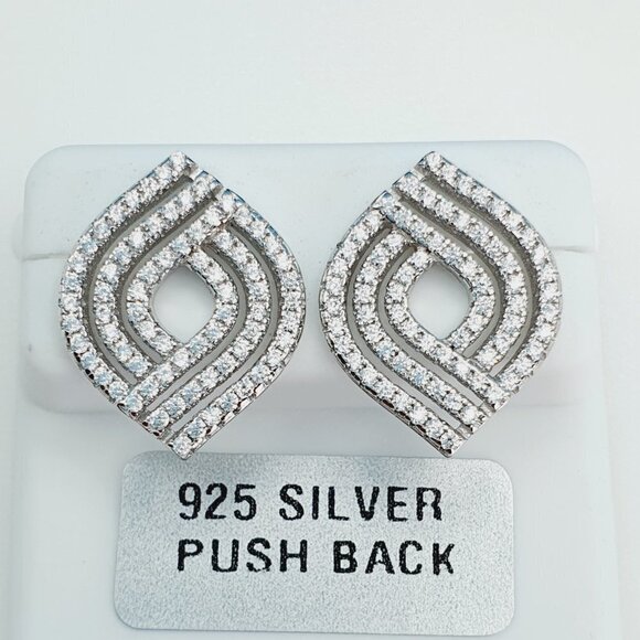 "925 Sterling Silver Cubic Zirconia Earrings, UU1P6A6071 - Picture 8 of 8